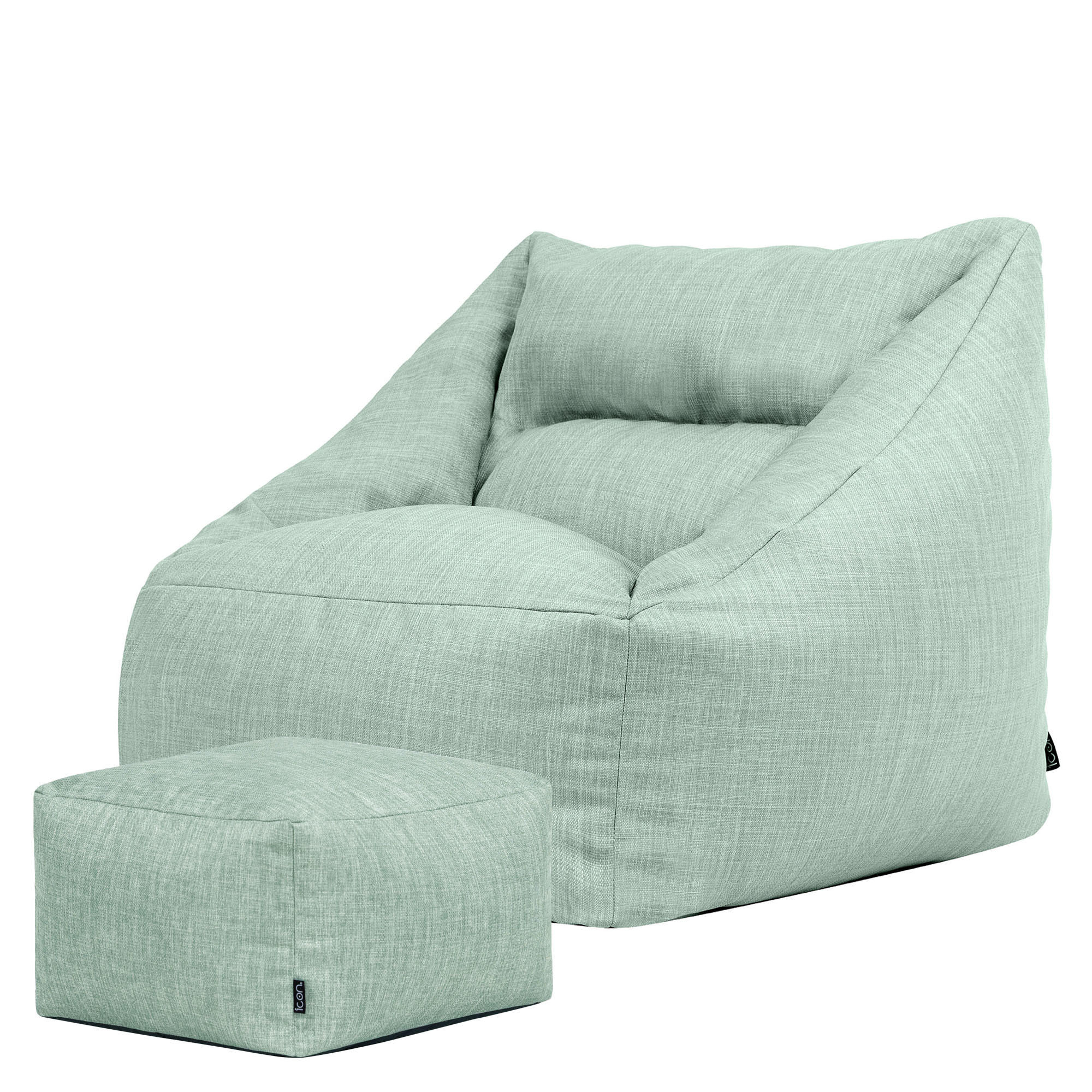 SITZSACK Sessel Outdoor mit Hocker Natalia - Salbeigrün, Textil (97/73/84cm) - icon