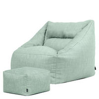 SITZSACK Sessel Outdoor mit Hocker Natalia - Salbeigrün, Textil (97/73/84cm) - icon