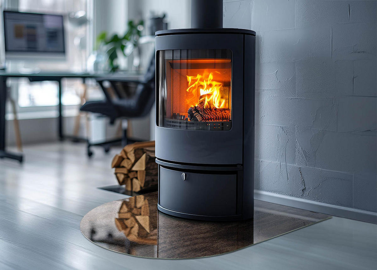 GLASPLATTE für Kamin 80x70 cm Braun - Braun, Glas (80/70/0.4cm) - ArtPrintCave