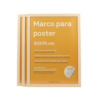 RAHMEN Set mit 3 aus MDF und Acrylglas Schutz und Aussteller für Fotografien, Bilder, Poster, Gemälde, Dekoration für Haus Farbe Hellholz A3 - Beige, Holz (29.7/3/42cm) - Nacnic
