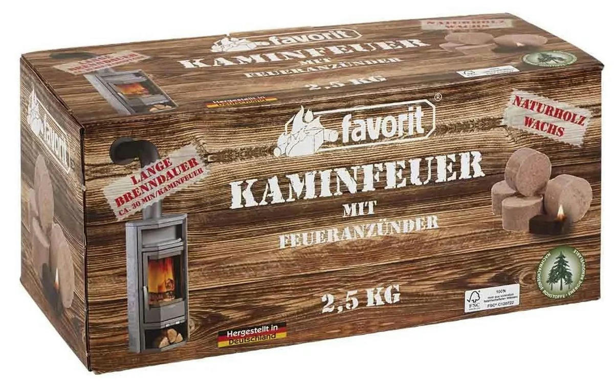 ANZÜNDER XXL, 2,5 kg, aus Holz & Wachs, ökologisch - Braun, Holz (13.5/13.5/30cm) - Westfalia