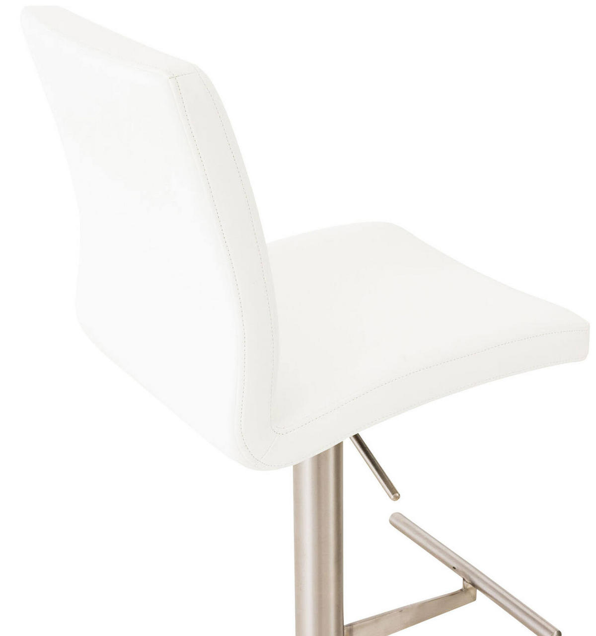 BARHOCKER Cathy, Gestell Edelstahl, Kunstleder Weiß - Chromfarben/Weiß, Kunststoff/Textil (40/100/49cm) - TPFLiving
