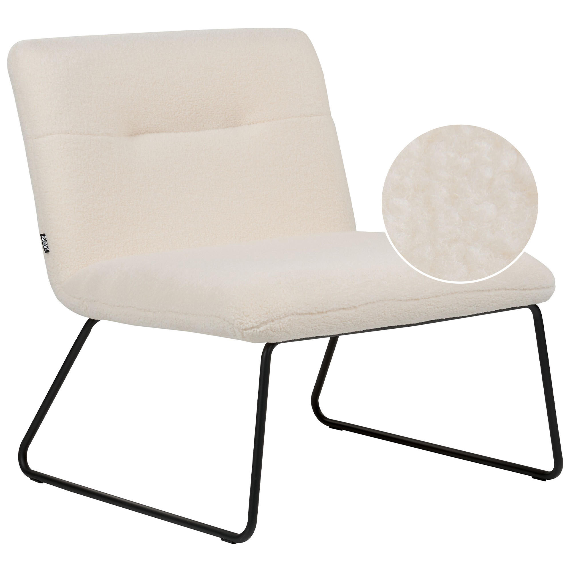 SESSEL Bouclé weiß/schwarz Cotulla - Schwarz/Weiß, Textil (69/78/77cm) - Beliani