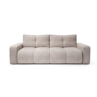 BETTSOFA DUCA Beige Jersey- Stoff mit Schlaffunktion - Beige, Holz (259/90/99cm) - MASSENO
