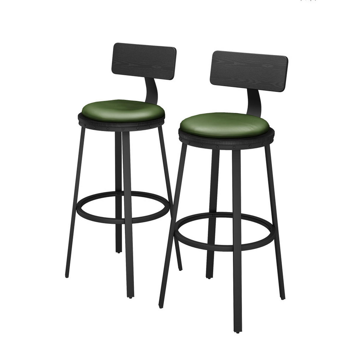 BARHOCKER Caracas Schwarz 34 x 102 cm 2er Set - Schwarz, Holzwerkstoff (34/102/55cm) - Vicco