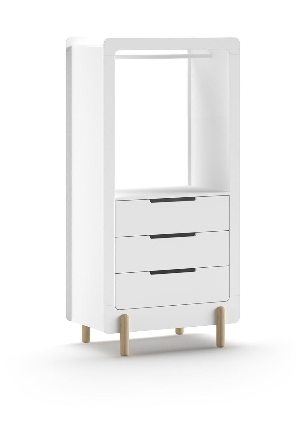REGALSCHRANK Karyl 88x54x180 aus MDF in der Farbe Weiß - Weiß, Holzwerkstoff (88/180/54cm) - 58aufmkessel