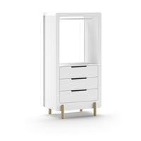 REGALSCHRANK Karyl 88x54x180 aus MDF in der Farbe Weiß - Weiß, Holzwerkstoff (88/180/54cm) - 58aufmkessel