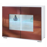 KOMMODE Grömitz Bordeaux Hochglanz - Bordeaux, Holzwerkstoff (92.5/75.5/35cm) - Vladon