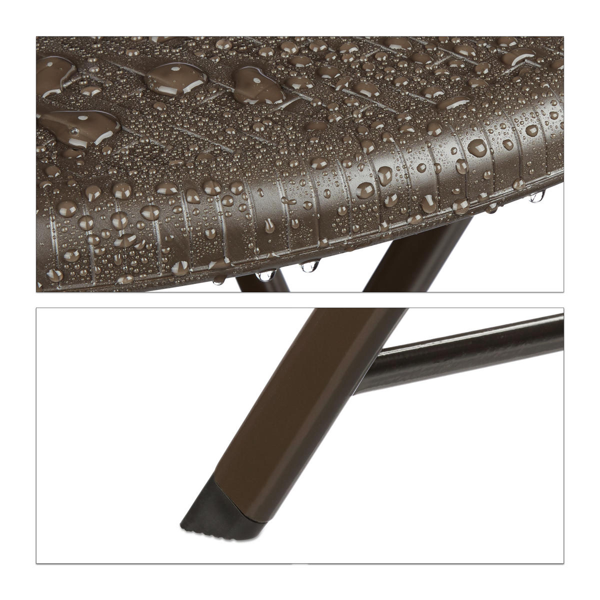 GARTENMÖBEL Set - Dunkelbraun, Kunststoff/Metall - Relaxdays