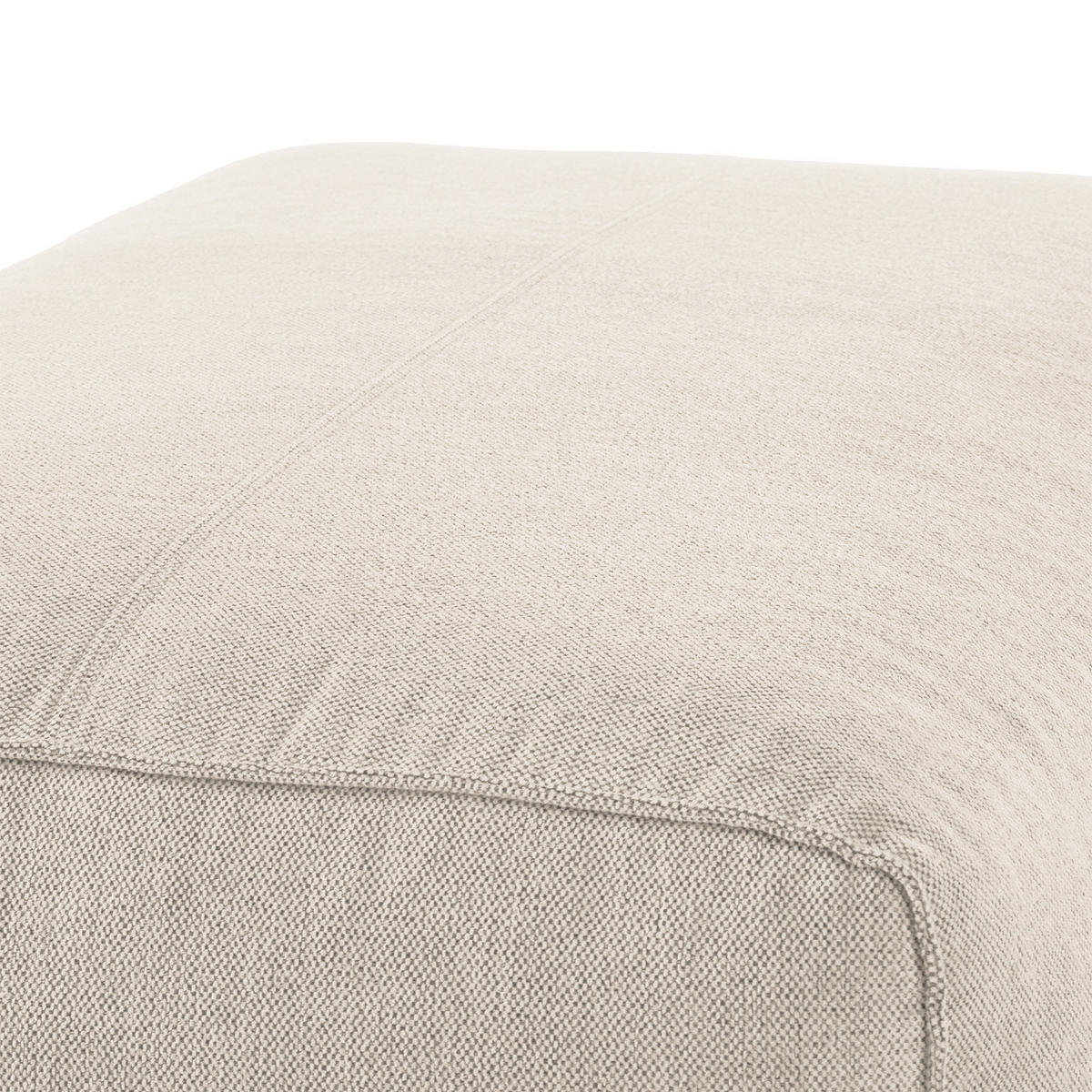 POLSTERHOCKER - Beige/Schwarz, Kunststoff/Textil (81/38/100cm) - home24