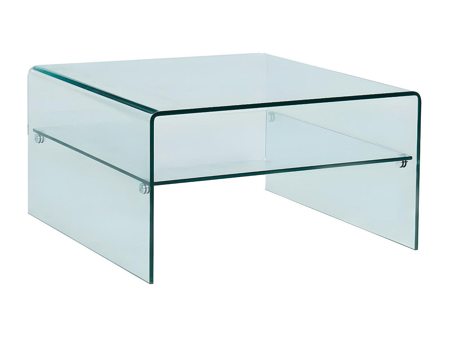COUCHTISCH quadratisch - Glas - STILEOS - Transparent, Glas (80/80/43cm) - Vente-Unique