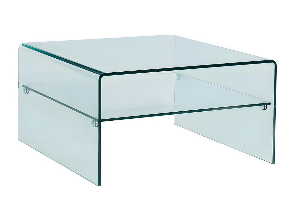 COUCHTISCH quadratisch - Glas - STILEOS - Transparent, Glas (80/80/43cm) - Vente-Unique