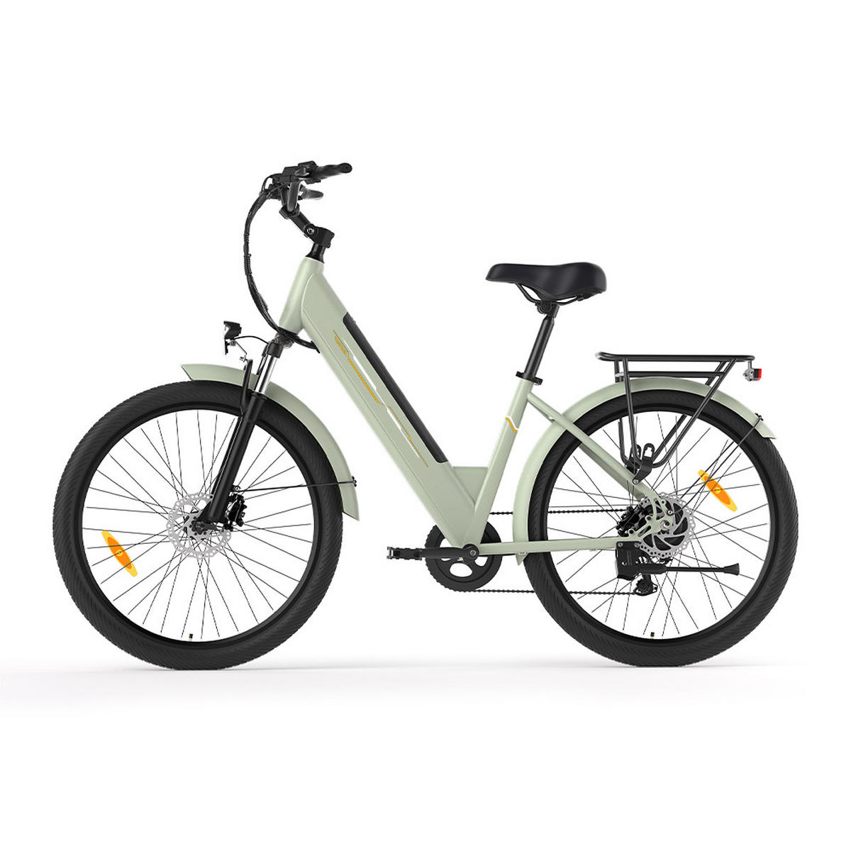 E-BIKE Grün – 100 km Reichweite, 250W Motor, Komfort & Sicherheit - Hellgrün, Metall (25cm) - Touroll