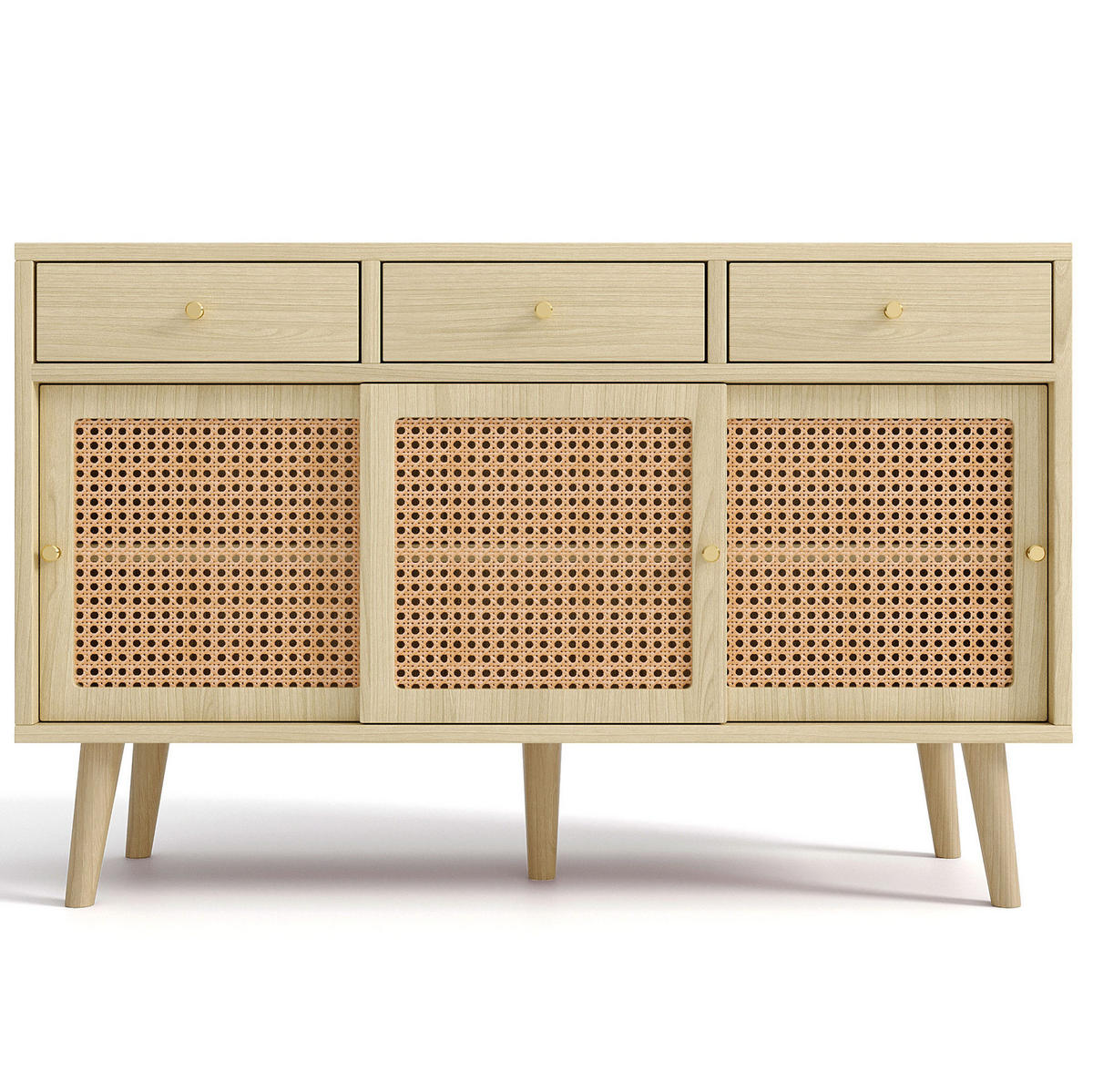 SIDEBOARD 120/40/78 cm in Eiche mit 3 Schubladen und 3 Türen - Eichefarben, Holzwerkstoff (120/78/40cm) - Flora Grace