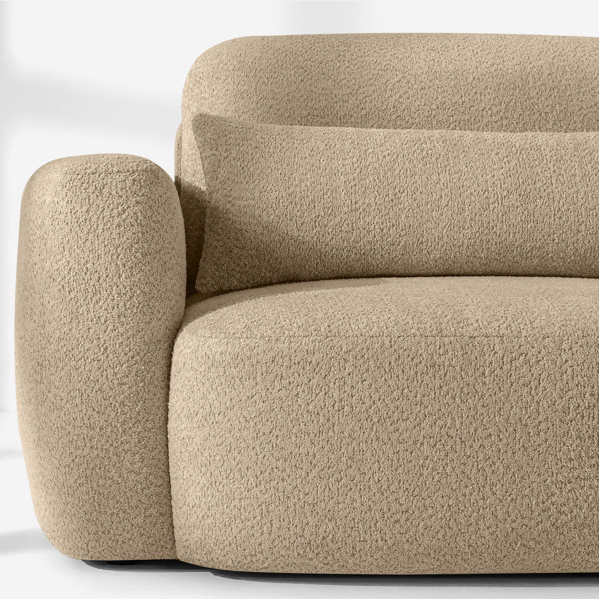 SITZGARNITUR ELOSA - Ecru, Holz/Textil (245/85/165cm) - KONSIMO®