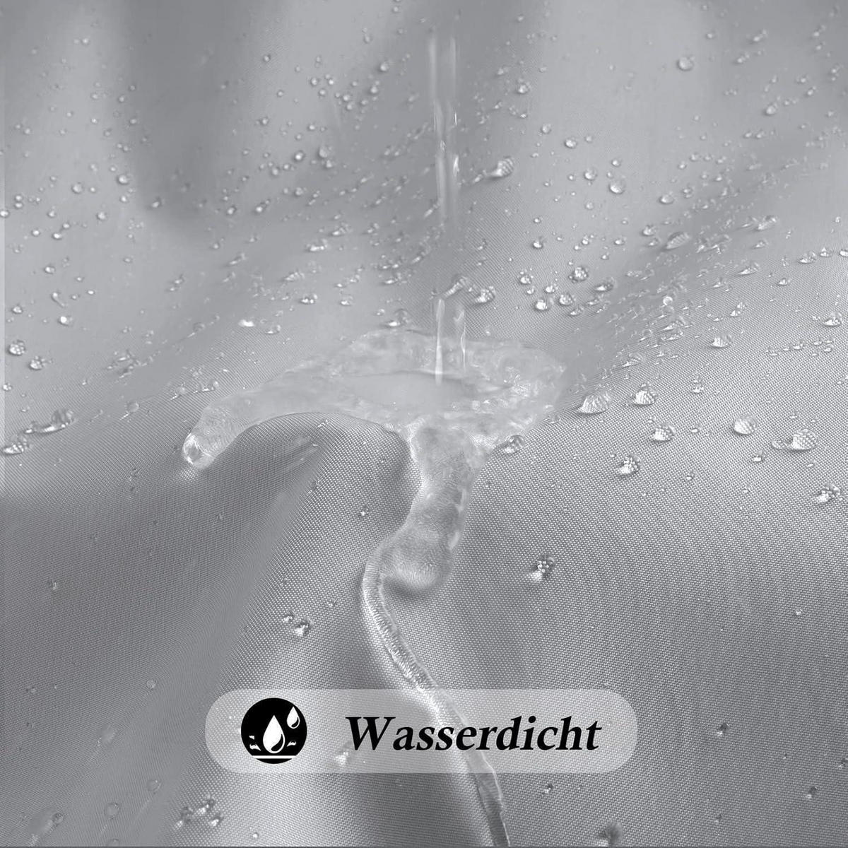 DUSCHVORHANG Grau 200 x 200 cm Wasserdicht - Grau, Textil (200/200cm)