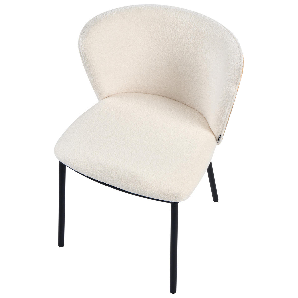 JÍDELNÍ ŽIDLE 2 ks sada Bouclé Krémově bílá Hoskin - krémová, textil (53/75/56cm) - Beliani