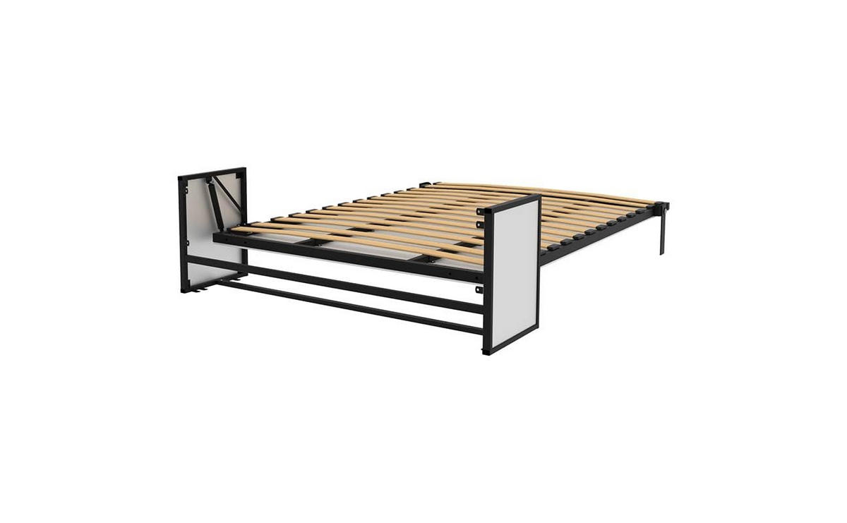 SCHRANKBETT Morphy Studio Modulares SizeFlex- und TypeFlex-System - 140x200, Vertikal - Schwarz, Metall (140/200cm) - WallBedKing