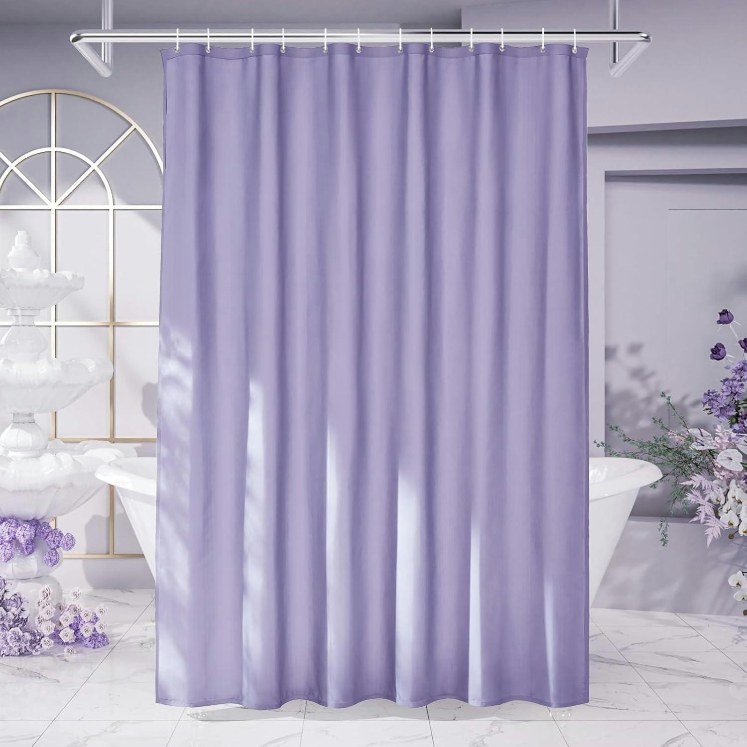 DUSCHVORHANG 180 x 180 cm Polyester Lila mit 12 Ringen - Flieder, Textil (180/180cm)