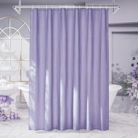 DUSCHVORHANG 180 x 180 cm Polyester Lila mit 12 Ringen - Flieder, Textil (180/180cm)