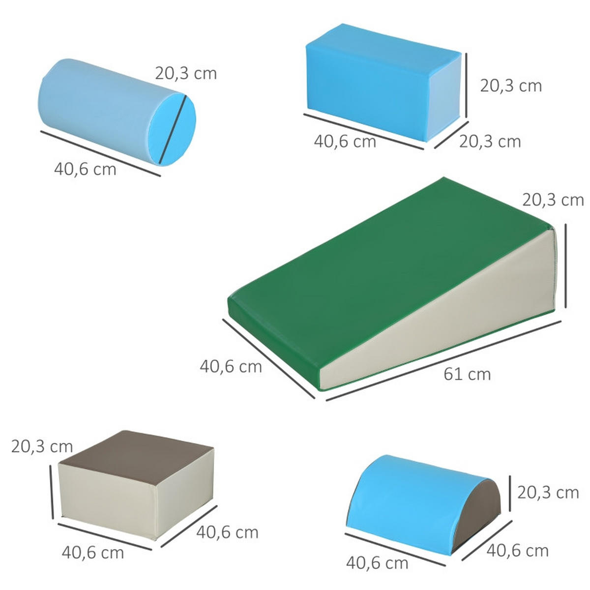 KONSTRUKTIONSSPIELZEUG Bausteine für 1–3 Jahre - Multicolor, Leder (40.6/20.3/40.6cm) - Korfee