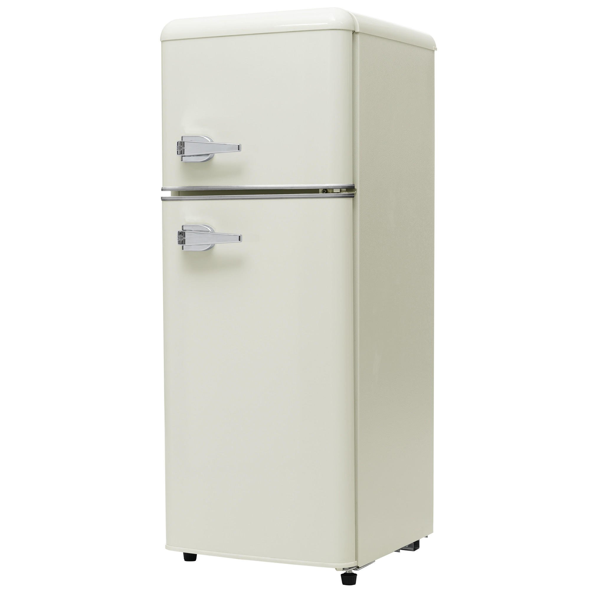 RETRO KÜHLSCHRANK 105cm 92L Doppeltür LED Gefrier E Klasse - Weiß, Kunststoff (41/45.5/105.5cm) - FLIEKS
