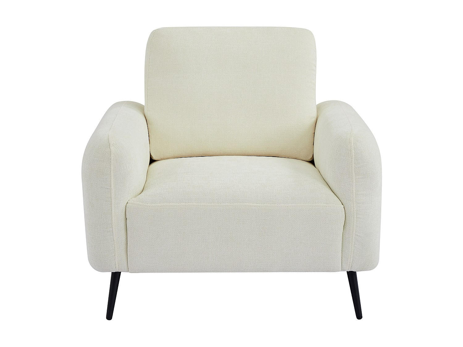 SESSEL mit gerader Rückenlehne - 1 Person - stoff - gebrochenes weiß Letrosa - Weiß, Textil/Metall (96/86/88cm) - Vente-Unique
