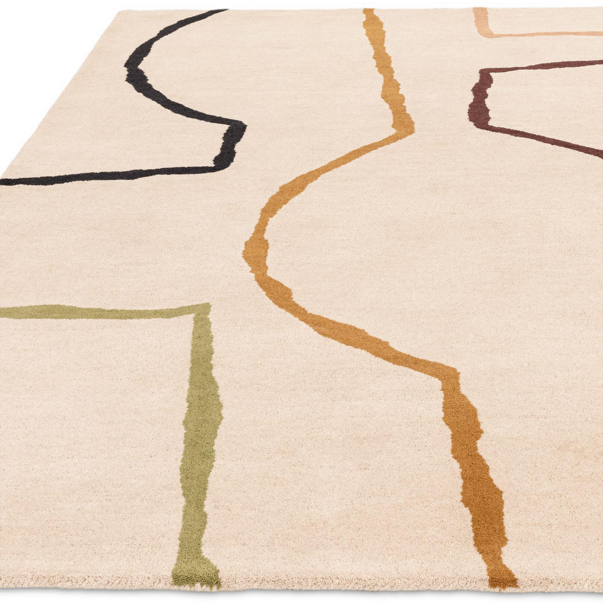 TEPPICH Schurwolle handgetuftet mit Linienmuster ELAN-Omont, Bunt 160x230 cm - Multicolor, Textil (160/230cm) - KADIMA DESIGN
