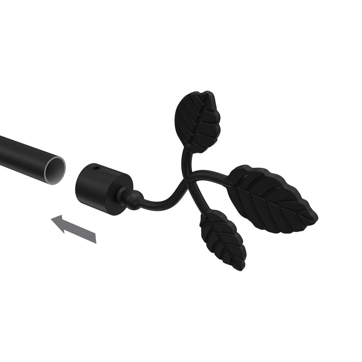 ENDSTÜCKE FÜR GARDINENSTANGEN 16 mm Ø, Alessia Schwarz, Packung 2 Stück - Schwarz, Metall (13.4/9.4/9.4cm) - INTERDECO