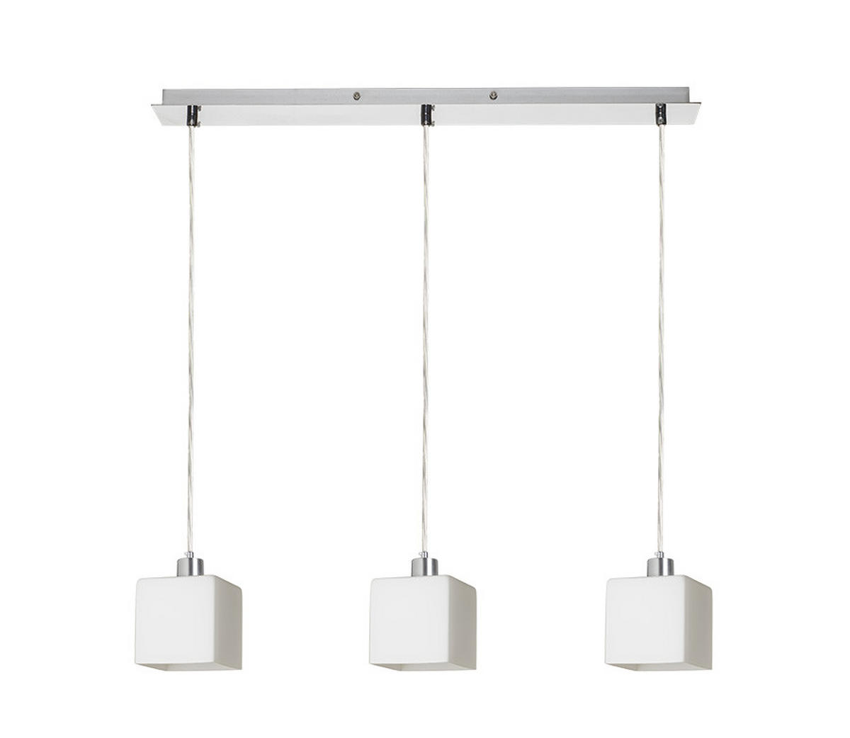 PENDELLEUCHTE DADOS III 60 Opalglas 33 W - Chromfarben, Metall (30/30/120cm) - Rendl