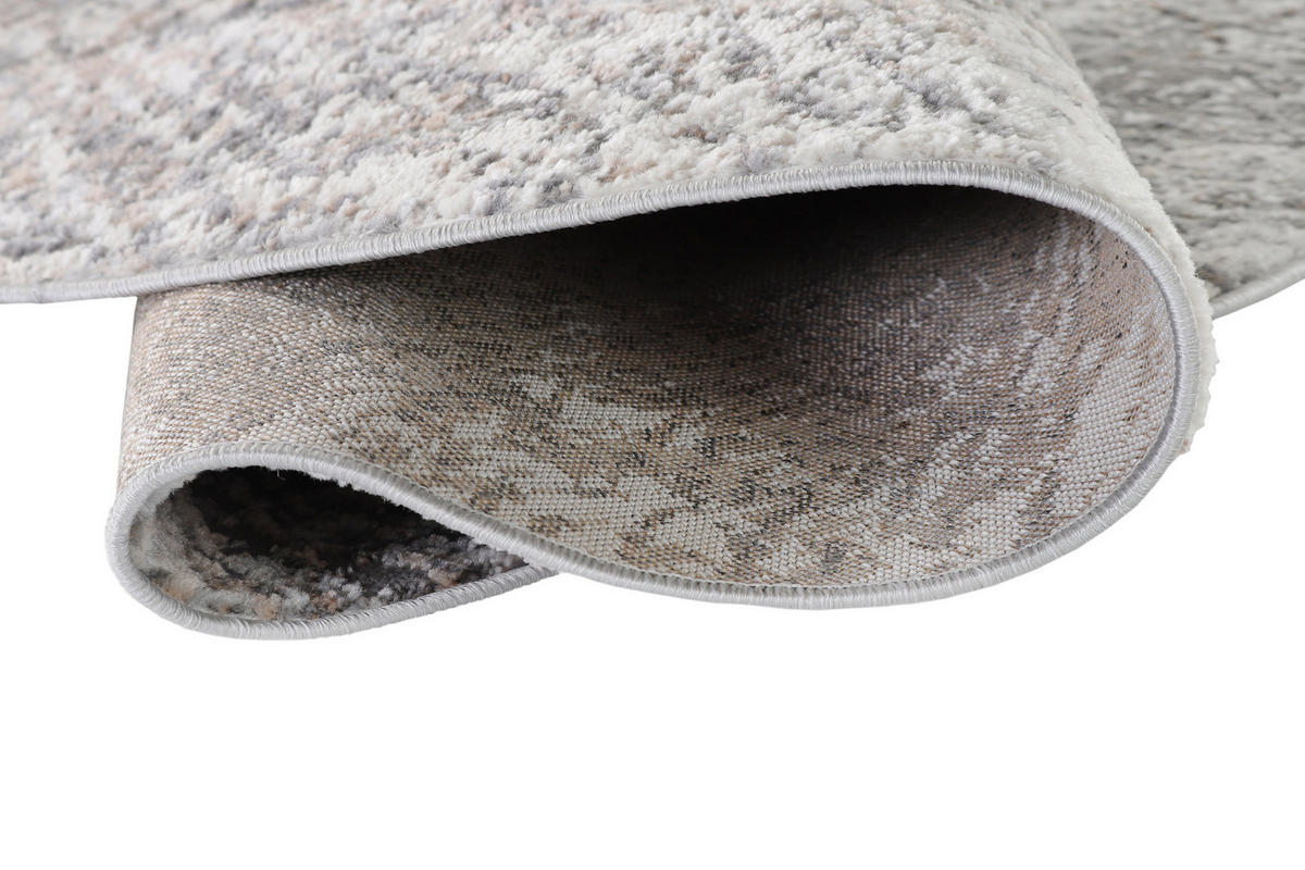 TEPPICH VALLEY Hellgrau Rund 160/160 cm - Hellgrau, Textil (160/160cm) - Tapiso