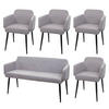 ESSZIMMER-SET Grau 5er-Set - Grau, Textil (133/77/56cm) - MCW