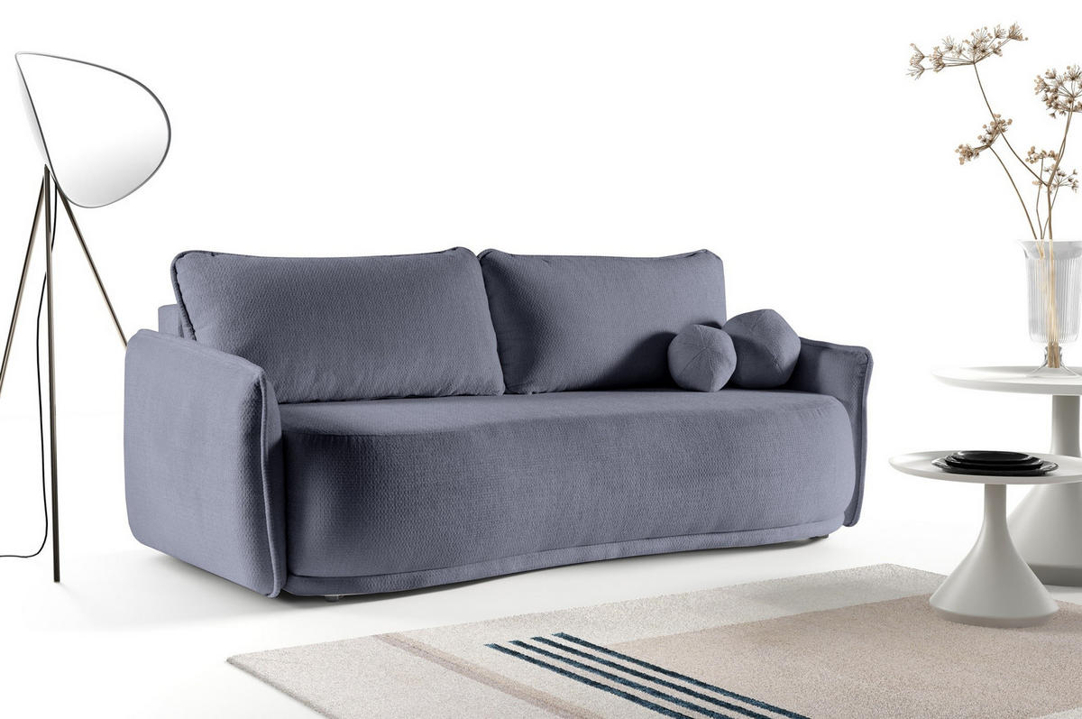 SOFA Perugia Dunkelgrau, mit Schlaffunktion - Dunkelgrau, Holzwerkstoff/Textil (231/93/106cm) - Bettso