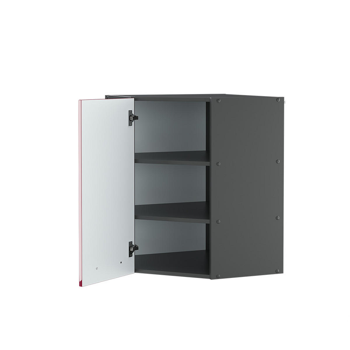 ECKHÄNGESCHRANK Fame-Line Bordeaux Hochglanz 57 cm - Bordeaux/Anthrazit, Holzwerkstoff (57/72/34.1cm) - Vicco