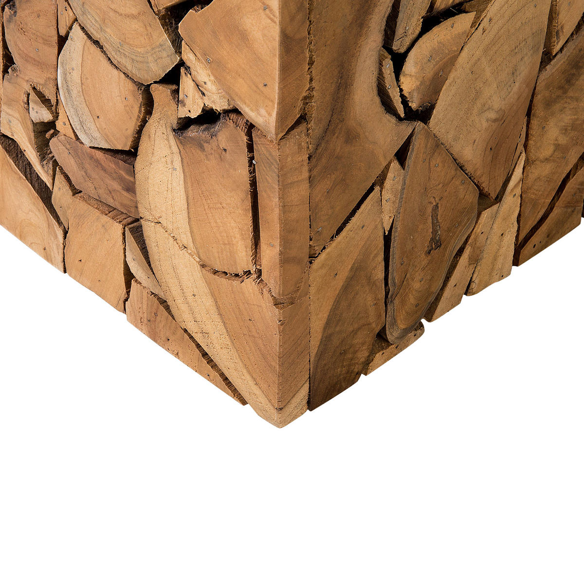 BEISTELLTISCH Teakholz hellbraun quadratisch 30/30 cm Nelson - Hellbraun, Holz (30/30/45cm) - Beliani