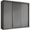 SCHWEBETÜRENSCHRANK Helios 240/216/61 grau+weiß mit Schubladen - Weiß/Grau, Holzwerkstoff (240/216/61cm) - Beautysofa