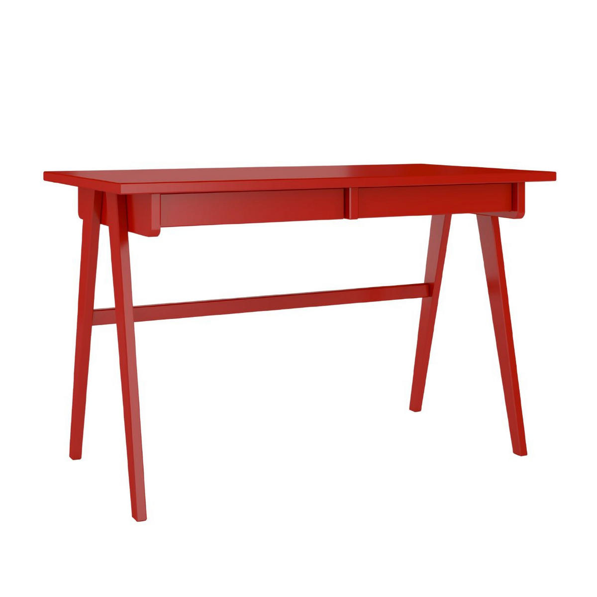 SCHREIBTISCH Edda, 120/65/75 cm in Rot, Buchenholz - Rot, Holz/Buchenholz (65/120/75.5cm) - Visby