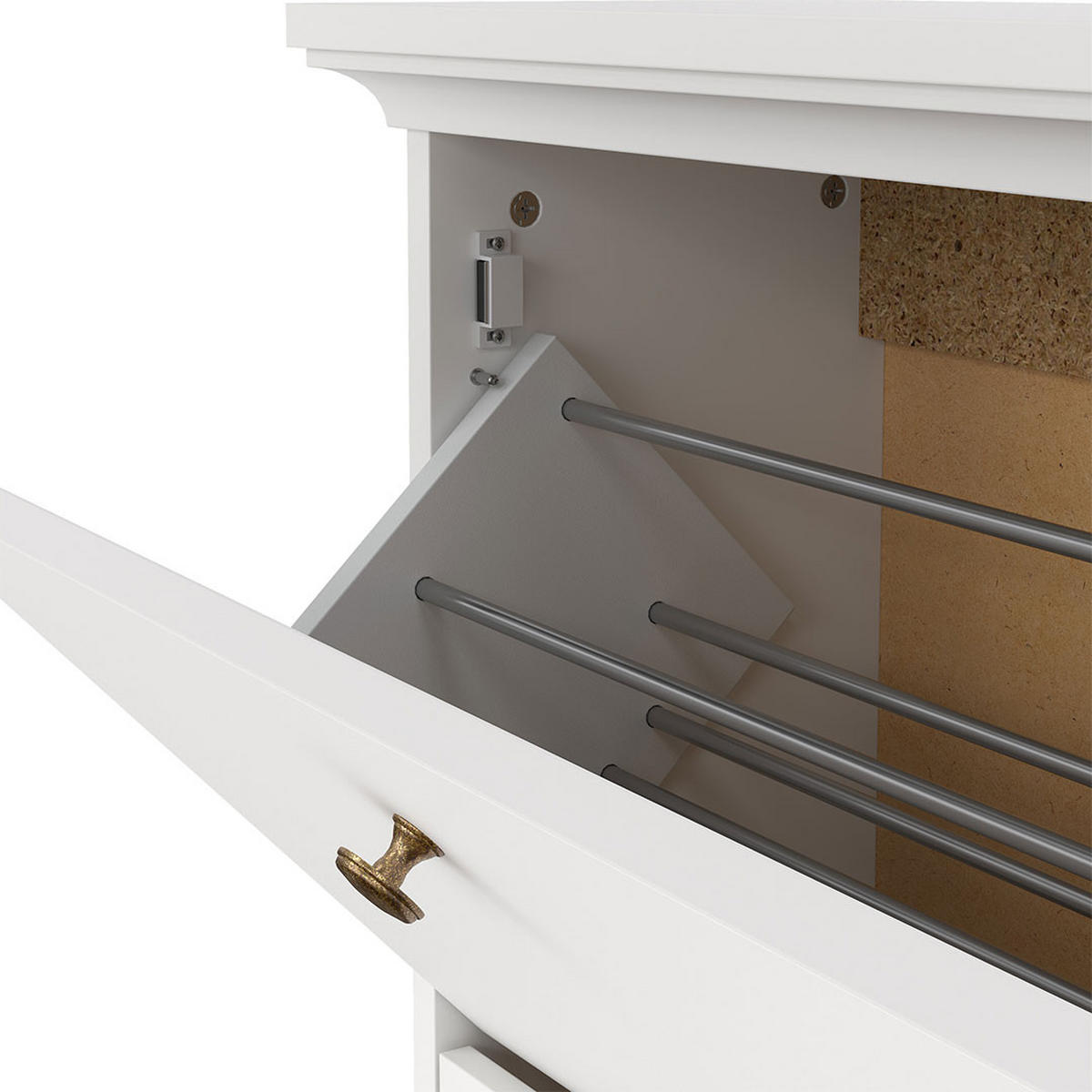 SCHUHSCHRANK Venedig Weiß 78/28/128 cm - Weiß, Holzwerkstoff (78/128/28cm) - ebuy24
