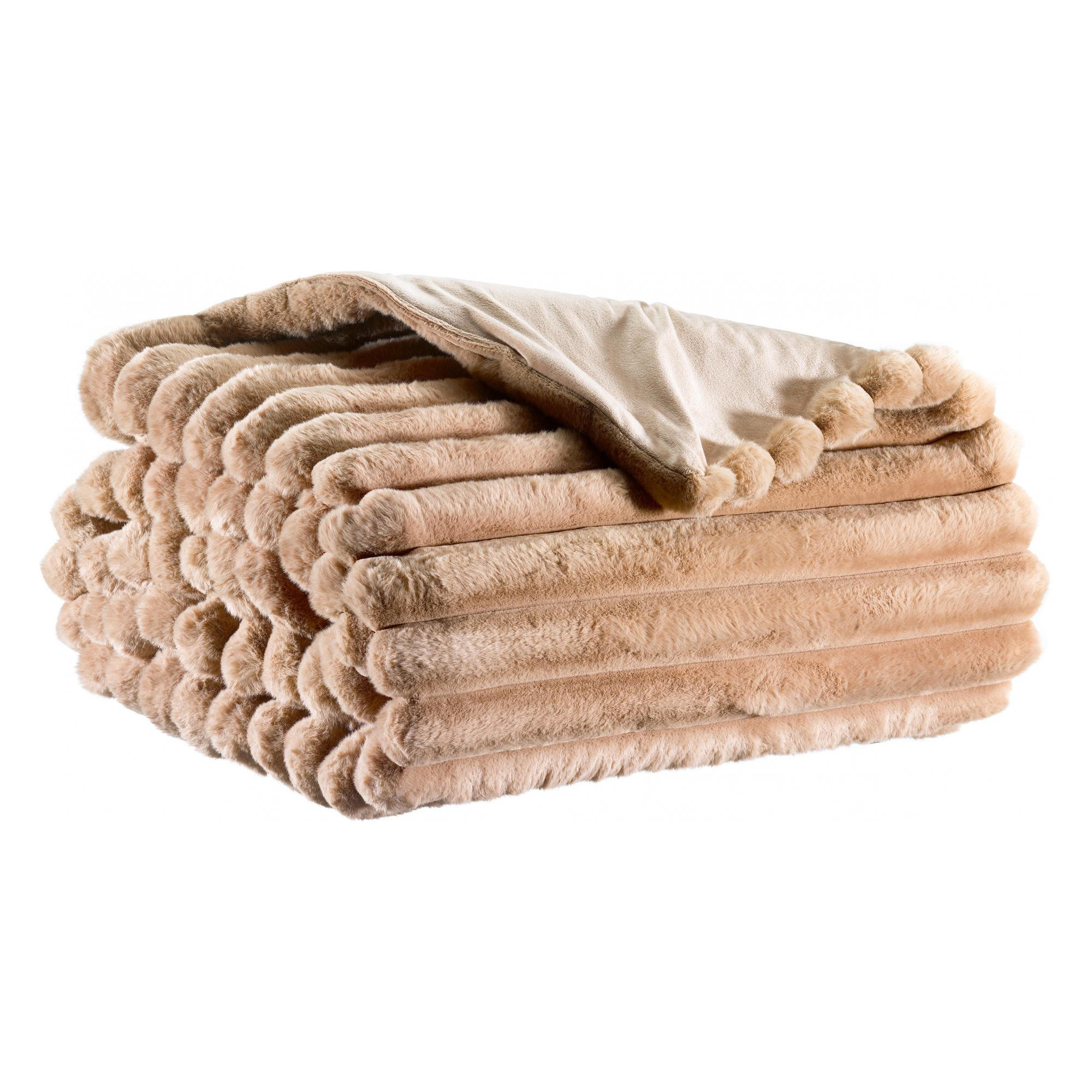 PLAID Alice muskatnuss 130 x 160 cm - Braun, Textil (130/160cm) - Vivaraise