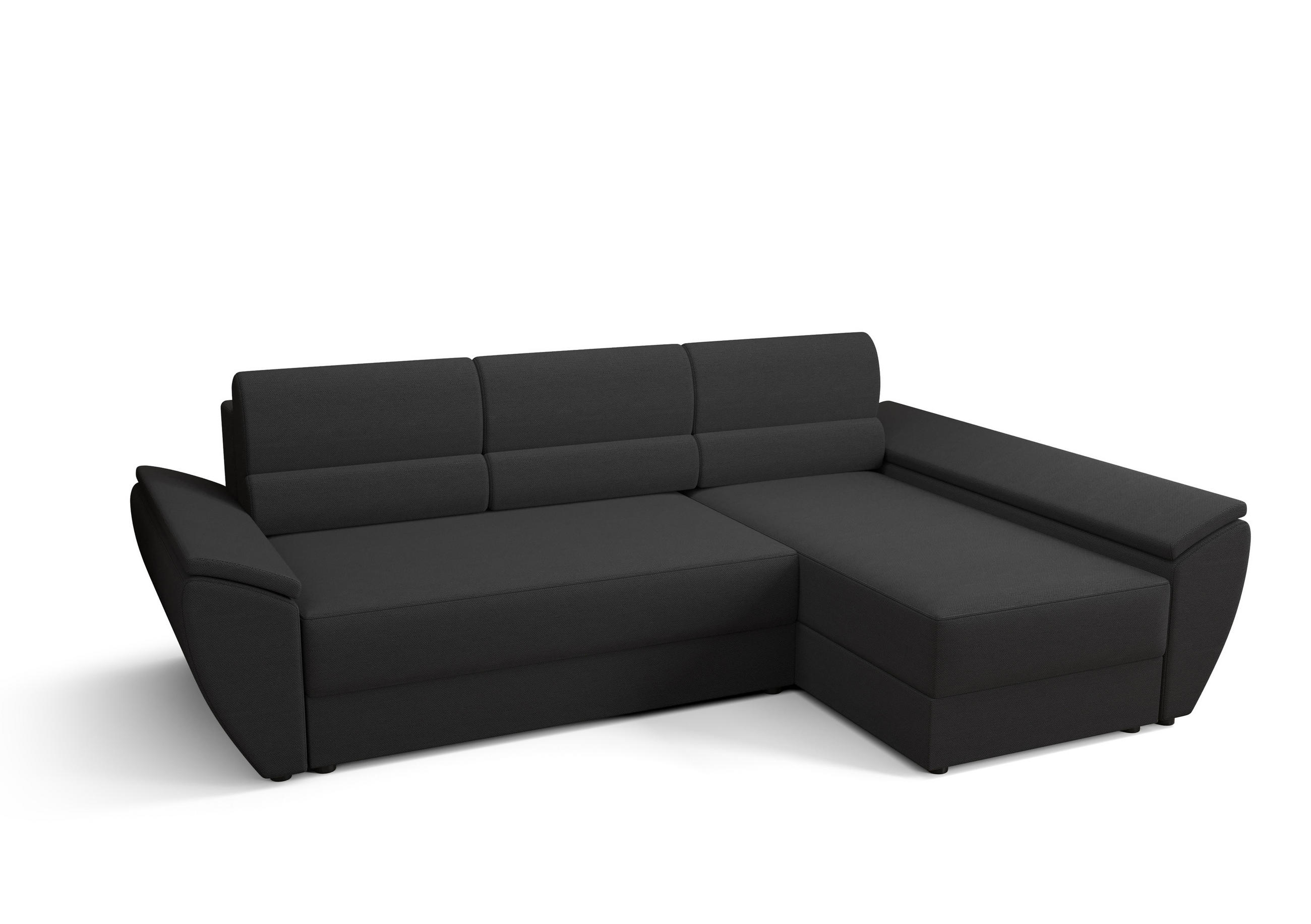 ECKSOFA L REBI L3 Rainbow 27 Rechts mit Schlaffunktion, Grau - Grau, Textil (251/140cm)