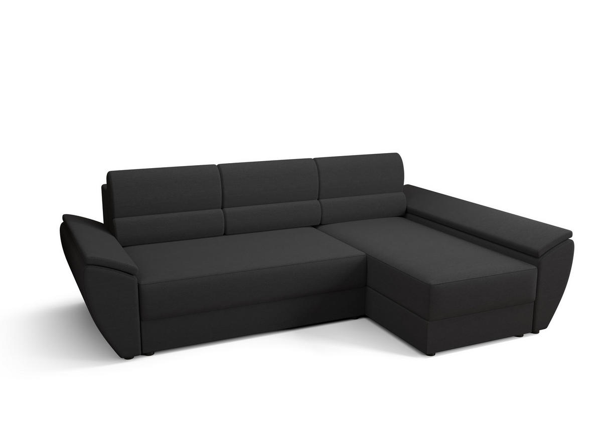 ECKSOFA L REBI L3 Rainbow 27 Rechts mit Schlaffunktion, Grau - Grau, Textil (251/140cm)