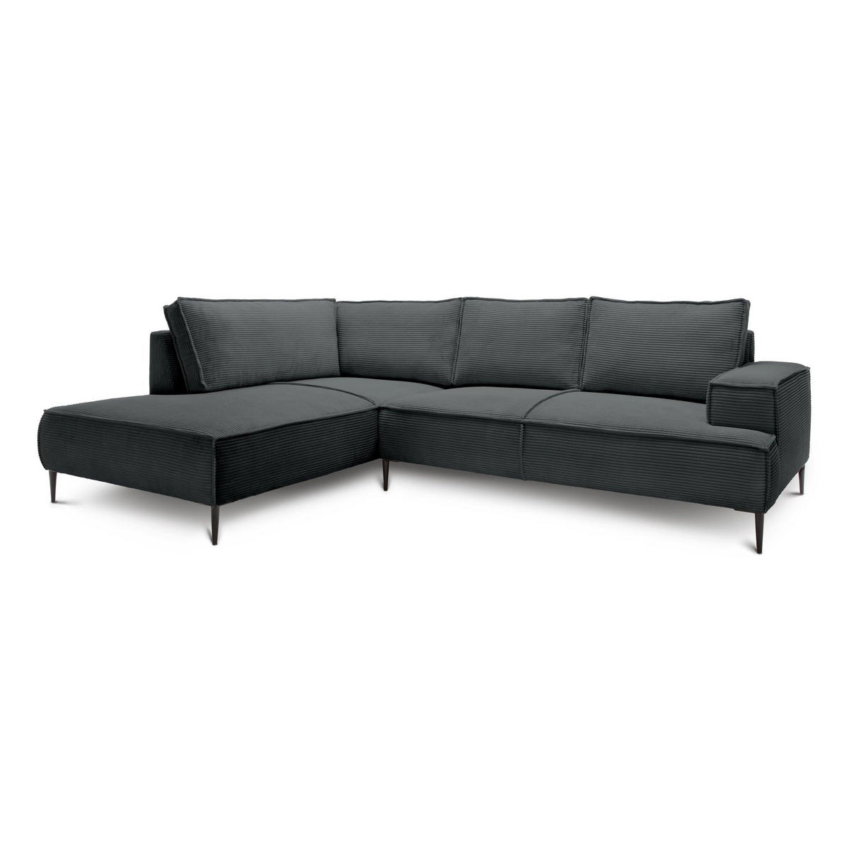 ECKSOFA May Anthrazit 275 × 44 × 195 cm - Anthrazit, Textil (275/44/195cm) - Pillovely