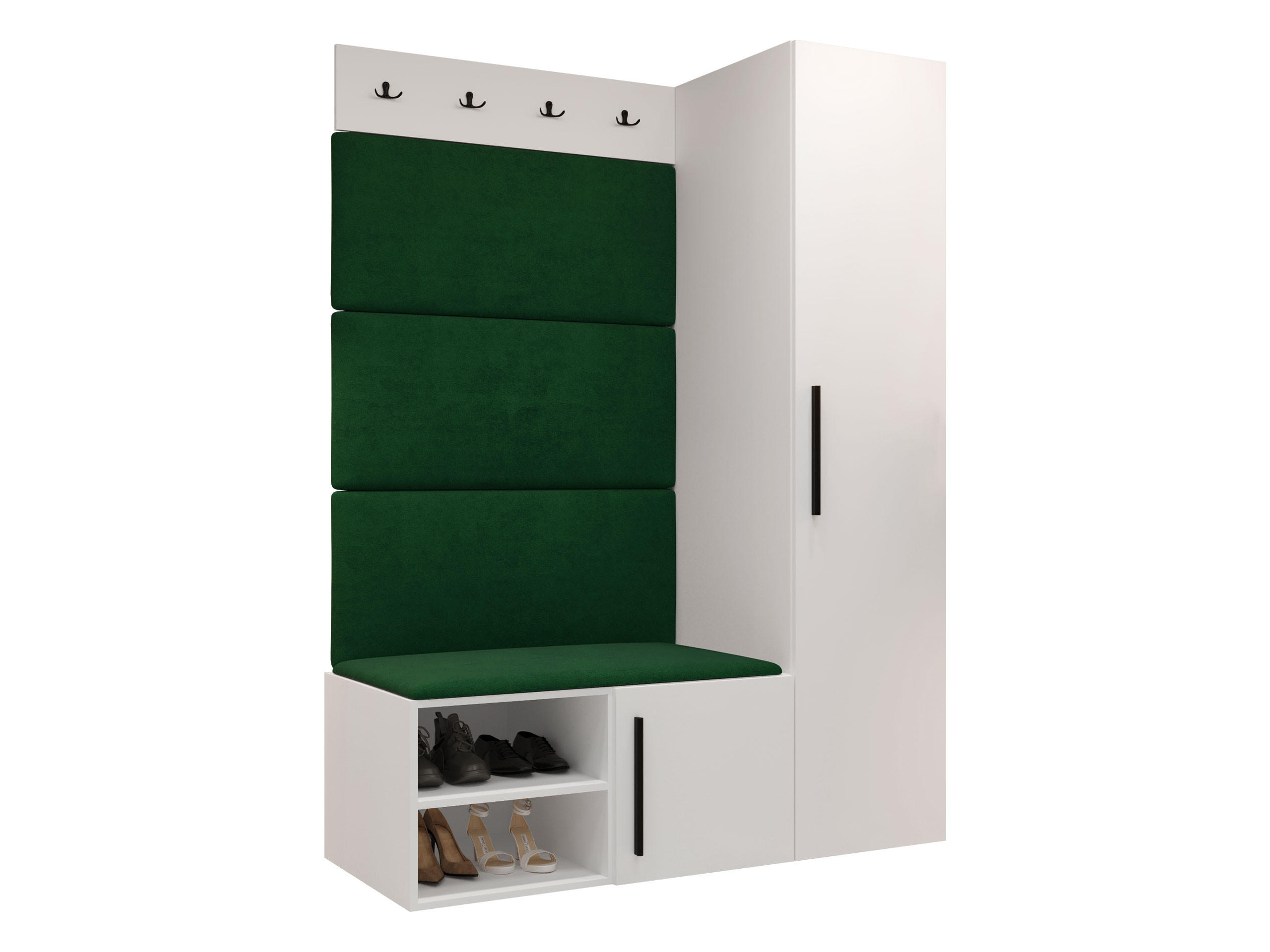 GARDEROBEN-SET Medi II - Schwarz/Weiß, Holzwerkstoff/Kunststoff (40/191/50cm) - MIRJAN24