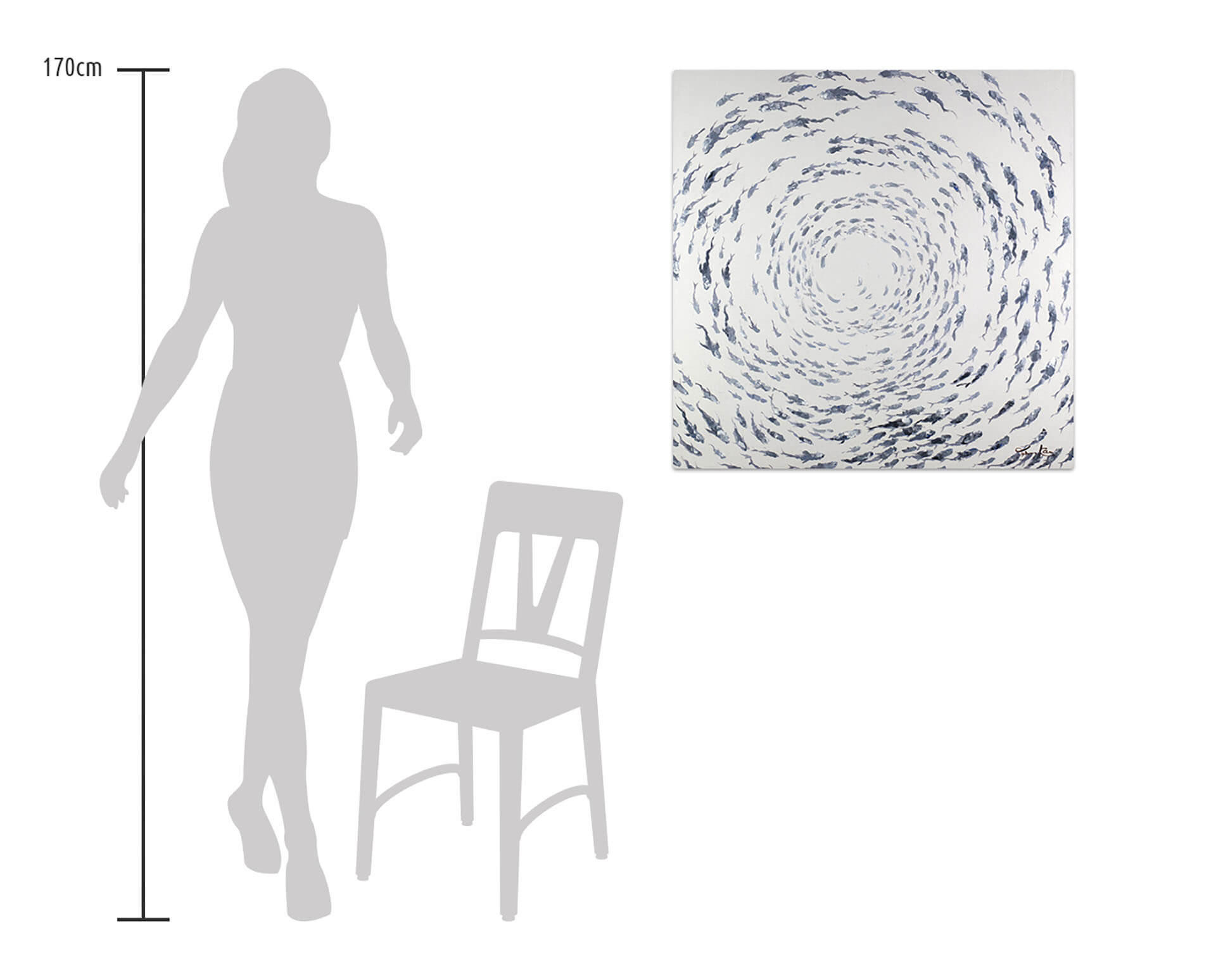 ÖLGEMÄLDE 80/80 cm - Weiß/Grau, Holz/Textil (1.6/80cm) - KUNSTLOFT