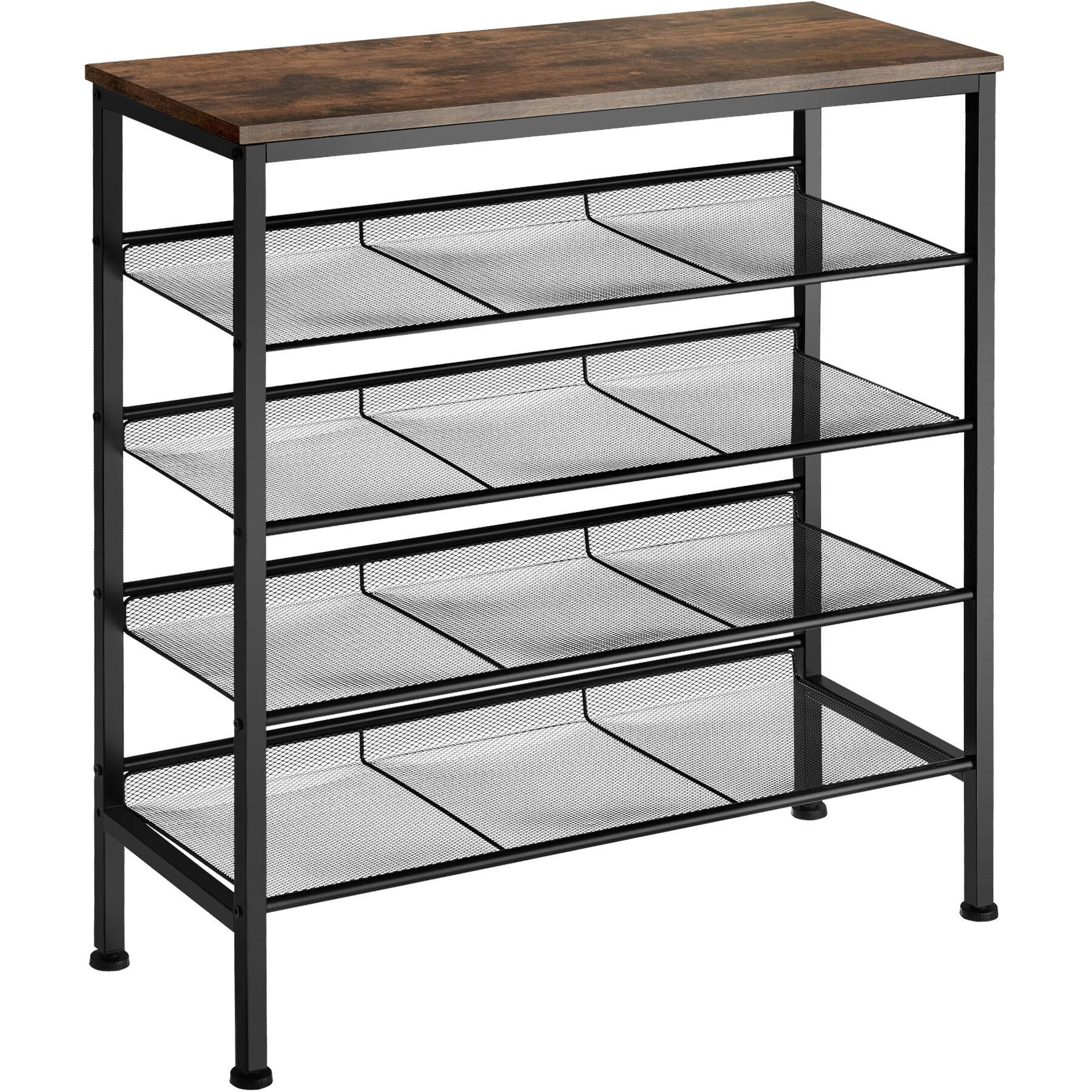 SCHUHREGAL Bournemouth,75,5 x 30,5 x 85,5 cm,Industrial Holz dunkel, rustikal - Rostfarben, Holz (30.5/85.5/75.5cm) - tectake
