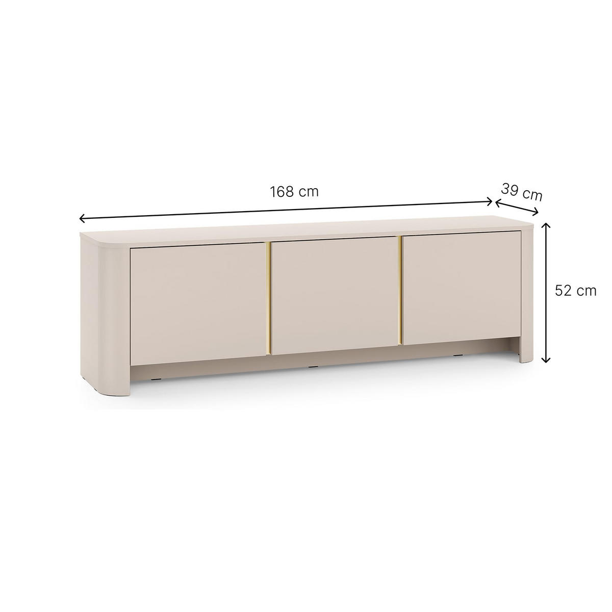 TV-SCHRANK Rari 168x52x39 cm - Lowboard mit Stauraum - Tv Ständer aus Laminierter Spanplatte - Helle Eiche Farbe - Eichefarben, Holzwerkstoff (137/42.5/33cm) - Chilly