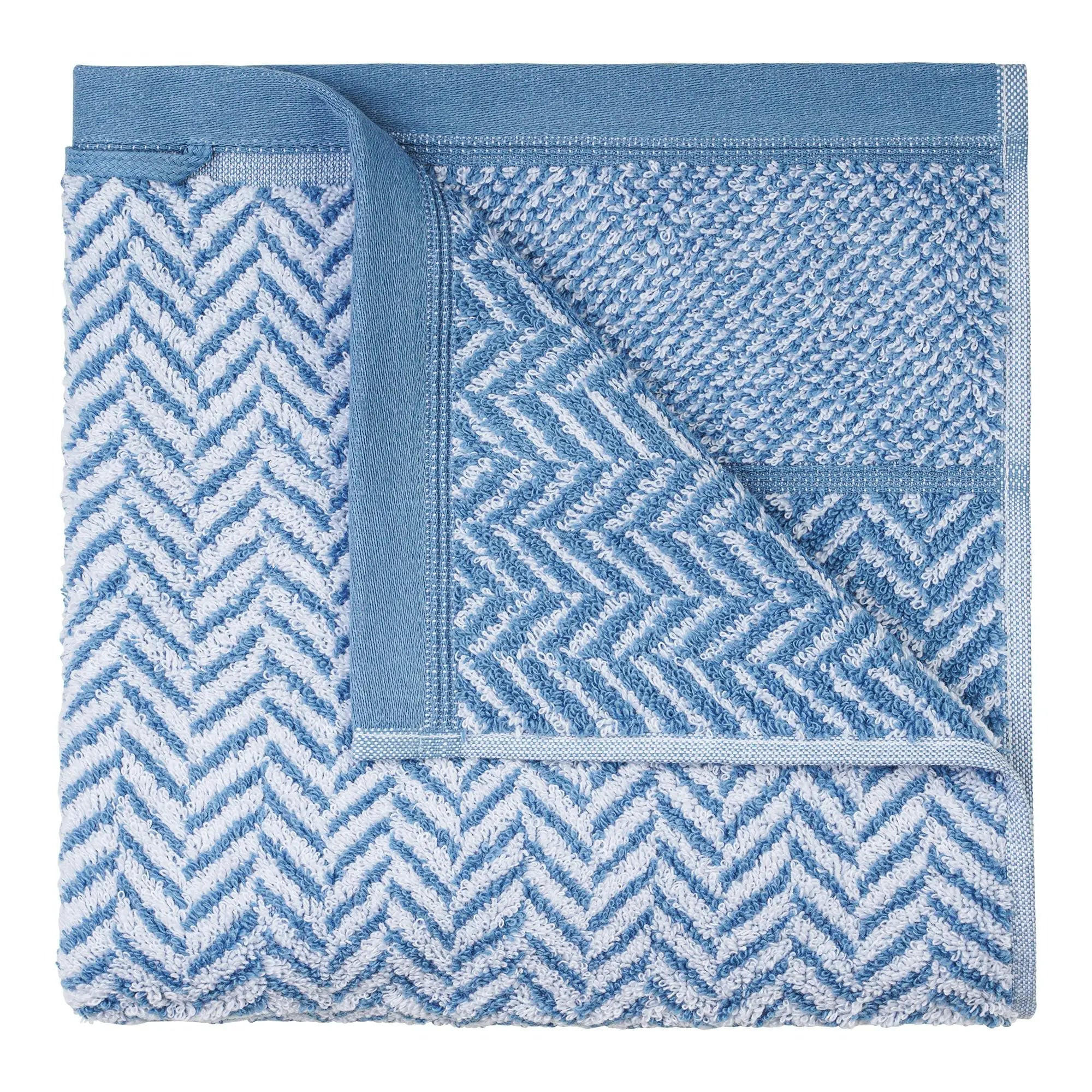 DUSCHTUCH 2er Set Italiana Blau - Blau, Textil (70/140cm) - Herzbach Home