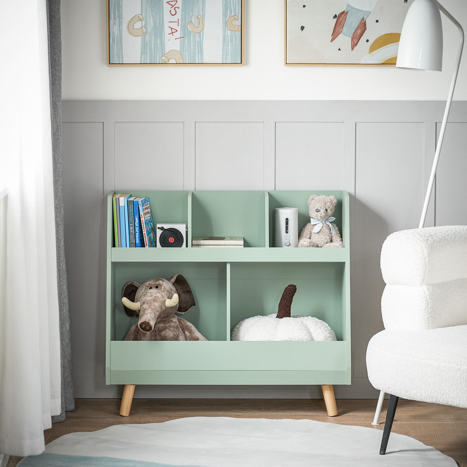 KINDERREGAL Grün - Grün, Holzwerkstoff (86/78/36cm) - SoBuy