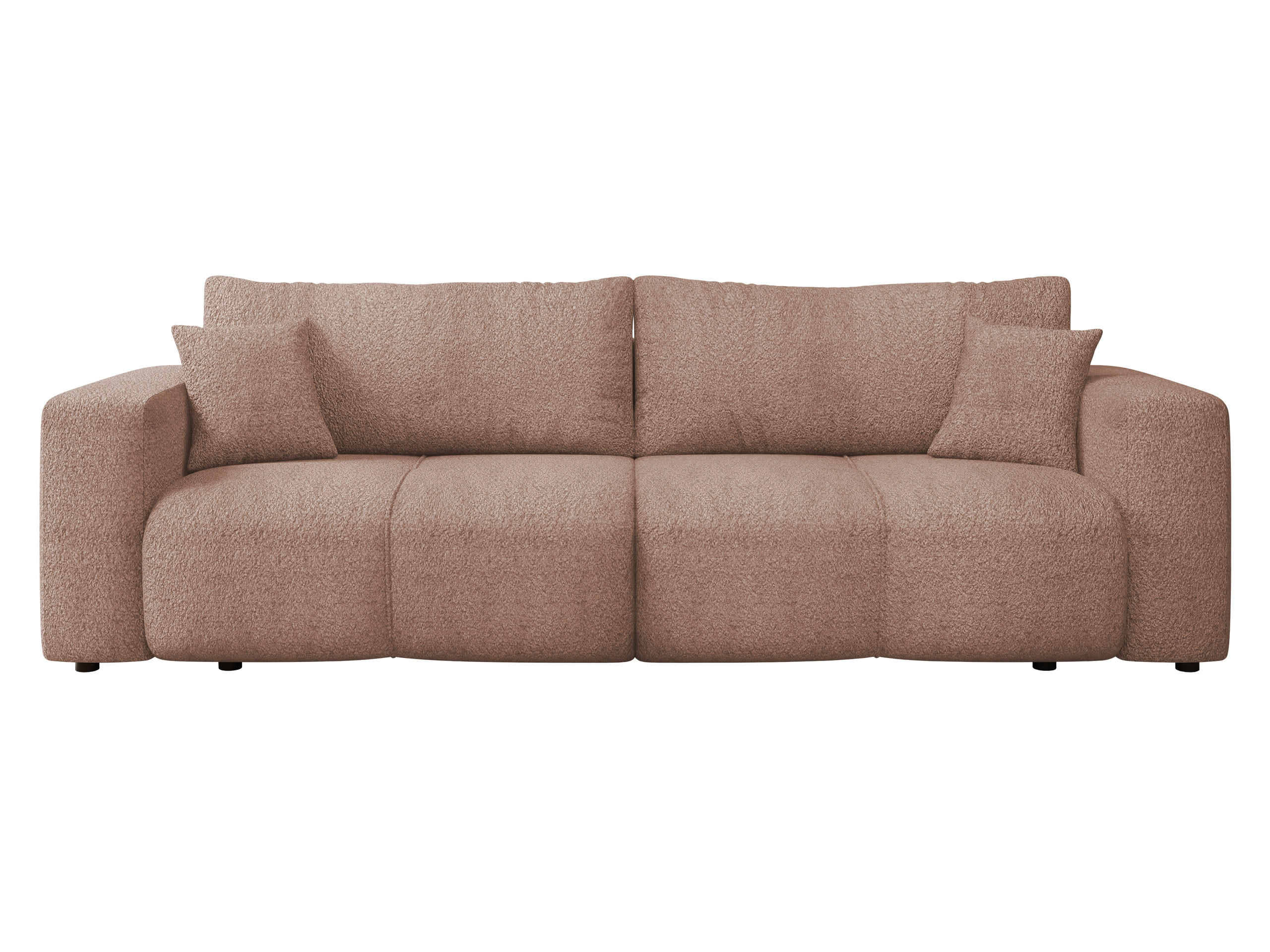 SCHLAFSOFA Furyn Boucle - Hellbraun/Schwarz, Holzwerkstoff/Kunststoff (248/82/92cm) - MIRJAN24