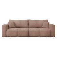 SCHLAFSOFA Furyn Boucle - Hellbraun/Schwarz, Holzwerkstoff/Kunststoff (248/82/92cm) - MIRJAN24